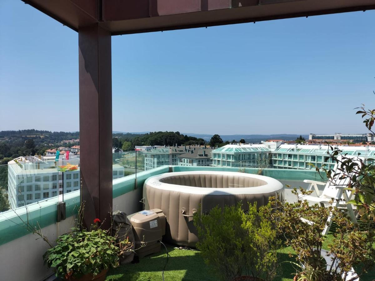 산티아고데콤포스텔라 Preciosa Habitacion Doble En Atico Con Terraza 아파트 외부 사진
